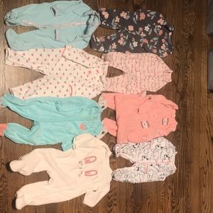 9 sleepers! All Carter’s size 6 months for girls